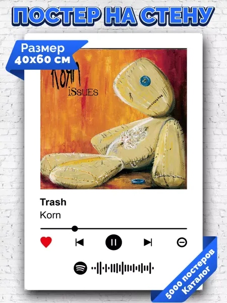 Arthata-spotify постер Спотифай постер Спотифай постер Korn - Trash 40х60