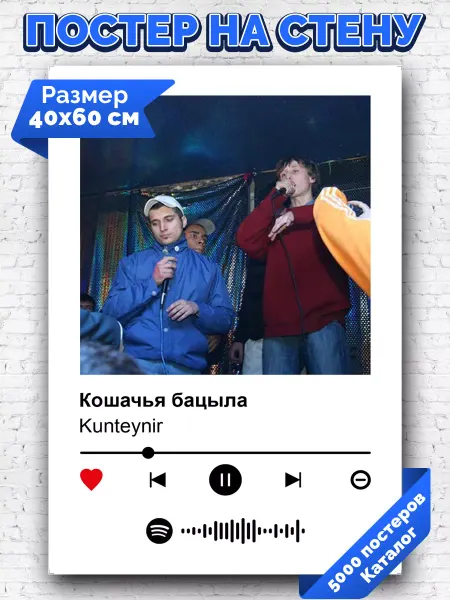Arthata-spotify постер Спотифай постер Спотифай постер Kunteynir - Кошачья бацыла 40х60