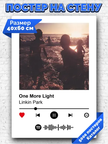 Arthata-spotify постер Спотифай постер Спотифай плакат Linkin Park - One More Light 40х60