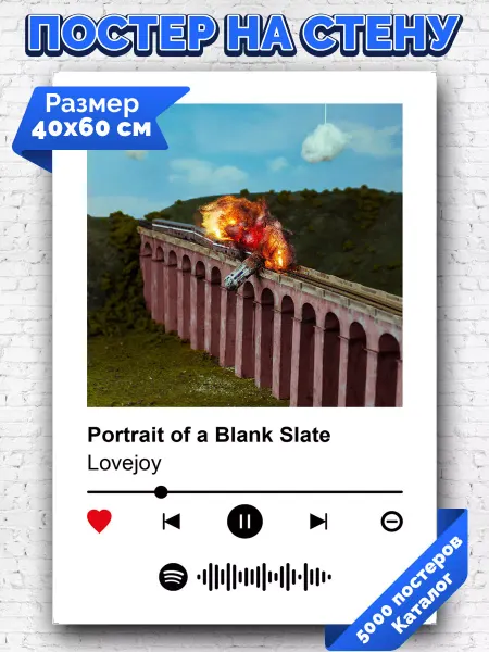Arthata-spotify постер Спотифай постер Спотифай постер Lovejoy - PortraitofaBlankSlate 40х60