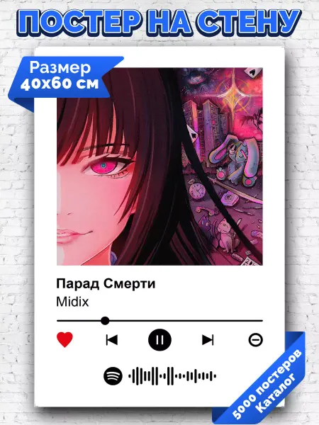 Arthata-spotify постер Спотифай постер Спотифай плакат Midix - Парад Смерти 40х60