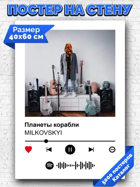 Arthata-spotify постер Спотифай постер Плакат на стену MILKOVSKYI - Планеты корабли 40х60