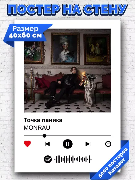 Arthata-spotify постер Спотифай постер Спотифай плакат MONRAU - Точка паника 40х60