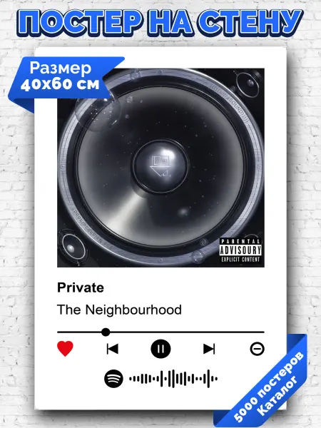 Arthata-spotify постер Спотифай постер Спотифай плакат The Neighbourhood - Private 40х60