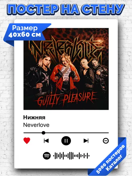 Arthata-spotify постер Спотифай постер Плакат на стену Neverlove - Нижняя 40х60
