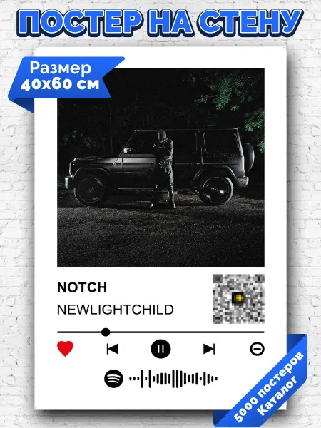 Arthata-spotify постер Спотифай постер Плакат на стену NEWLIGHTCHILD - NOTCH 40х60
