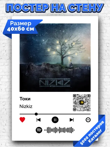Arthata-spotify постер Спотифай постер Плакат на стену Nizkiz - Токи 40х60