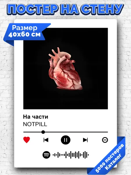 Arthata-spotify постер Спотифай постер Плакат на стену NOTPILL - На части 40х60