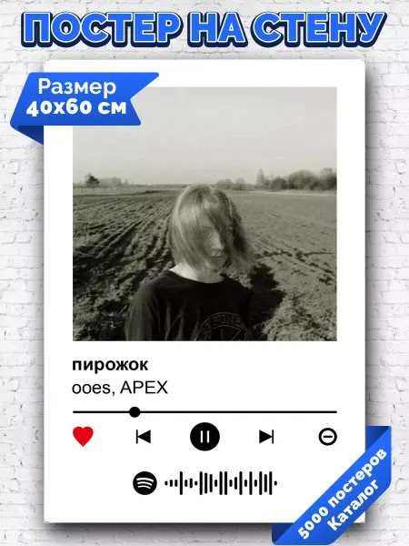 Arthata-spotify постер Спотифай постер Спотифай постер Ooes - пирожок 40х60