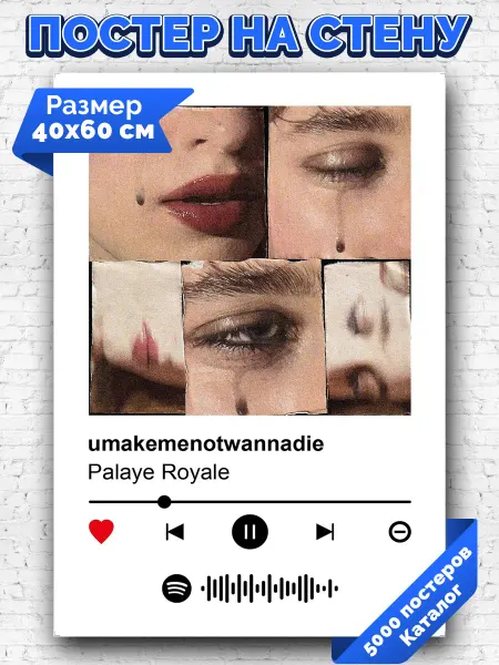 Arthata-spotify постер Спотифай постер Спотифай плакат Palaye Royale - umakemenotwannadie 40х60