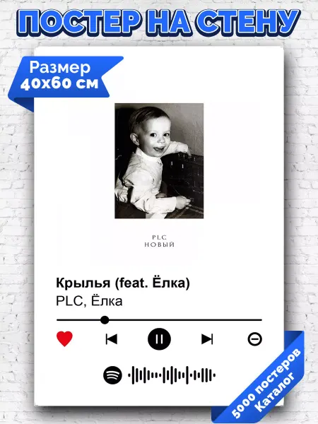 Arthata-spotify постер Спотифай постер Спотифай плакат PLC Елка - Крылья 40х60