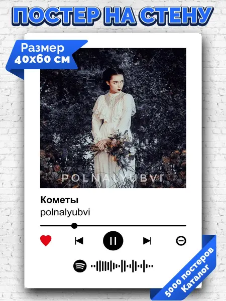 Arthata-spotify постер Спотифай постер Спотифай постер polnalyubvi - кометы 40х60