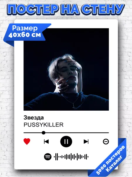 Arthata-spotify постер Спотифай постер Спотифай постер PUSSYKILLER - Звезда 40х60
