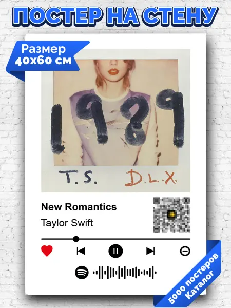 Arthata-spotify постер Спотифай постер Спотифай плакат Taylor Swift - New Romantics 40х60