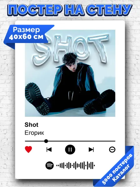 Arthata-spotify постер Спотифай постер Спотифай постер Егорик - Shot 40х60