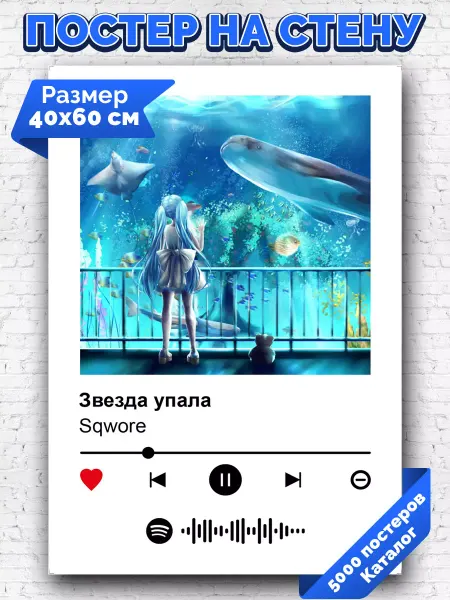 Arthata-spotify постер Спотифай постер Спотифай плакат Sqwore - Звезда упала 40х60