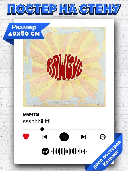Arthata-spotify постер Спотифай постер Спотифай постер ssshhhiiittt - мечта 40х60