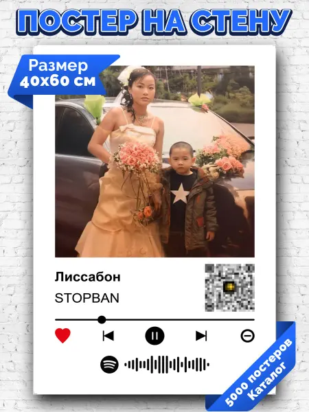 Arthata-spotify постер Спотифай постер Плакат на стену STOPBAN - Лиссабон 40х60