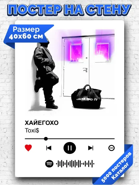 Arthata-spotify постер Спотифай постер Спотифай постер toxiS - хайегохоу 40х60