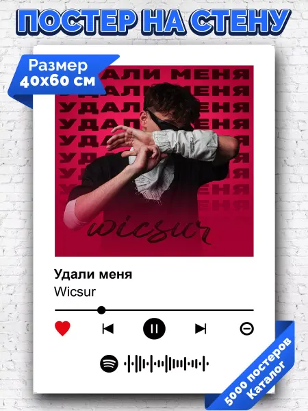 Arthata-spotify постер Спотифай постер Спотифай постер Wicsur - Удали меня 40х60