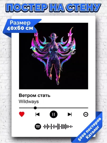 Arthata-spotify постер Спотифай постер Спотифай постер wildways - Ветром стать 40х60