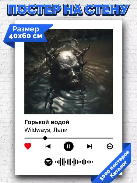 Arthata-spotify постер Спотифай постер Спотифай постер Wildways - Горькой водой 40х60