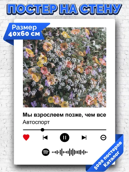 Arthata-spotify постер Спотифай постер Спотифай постер Автоспорт- Мы взрослеем позже чем все 40х60