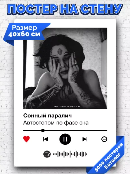 Arthata-spotify постер Спотифай постер Постер Автостопом по фазе сна - Сонный паралич 40х60