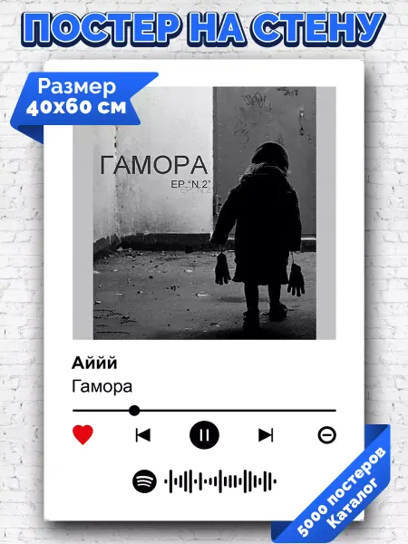 Arthata-spotify постер Спотифай постер Спотифай постер Гамора - Аййй 40х60