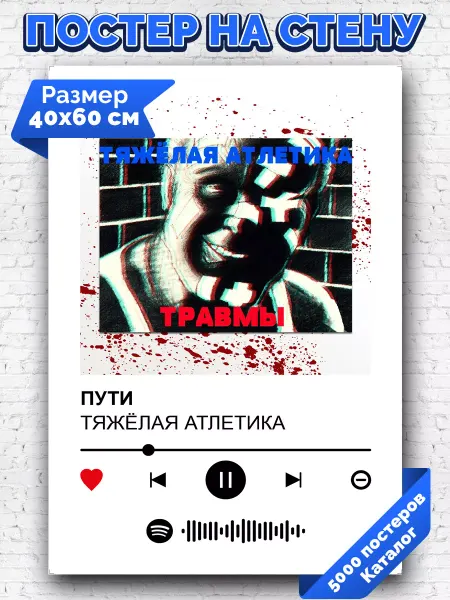 Arthata-spotify постер Спотифай постер Спотифай постер Тяжелая Атлетика - Пути 40х60