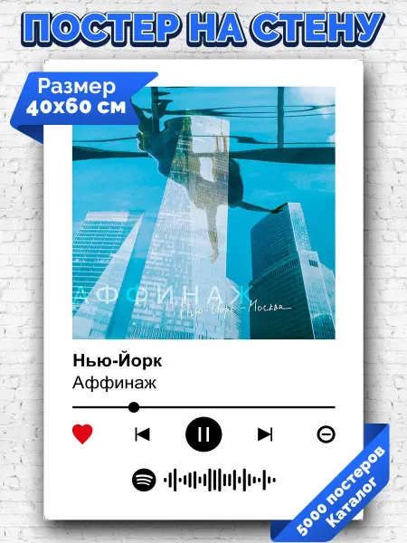 Arthata-spotify постер Спотифай постер Спотифай постер Аффинаж - Нью-Йорк 40х60