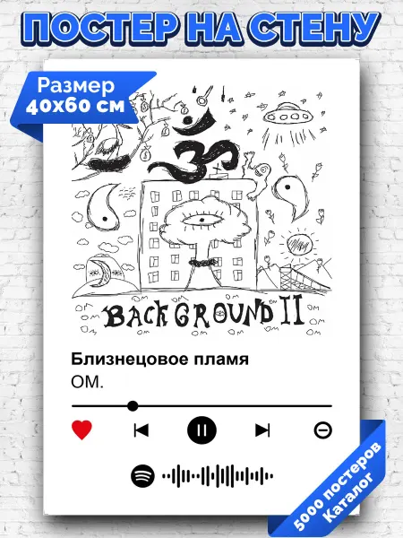 Arthata-spotify постер Спотифай постер Спотифай плакат ОМ - Близнецовое пламя 40х60