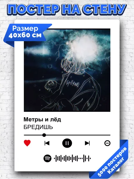 Arthata-spotify постер Спотифай постер Спотифай постер Бредишь - Метры и лед 40х60