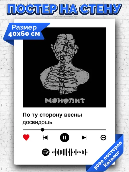 Arthata-spotify постер Спотифай постер Спотифай плакат досвидошь - По ту сторону весны 40х60