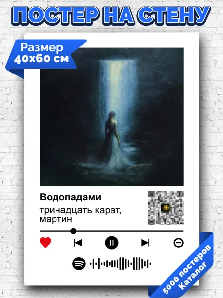 Arthata-spotify постер Спотифай постер Плакат на стену Мартин - Водопадами 40х60