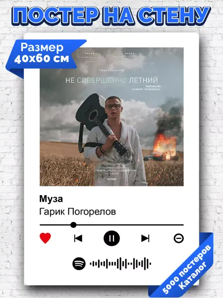 Arthata-spotify постер Спотифай постер Спотифай постер Гарик Погорелов - Муза 40х60