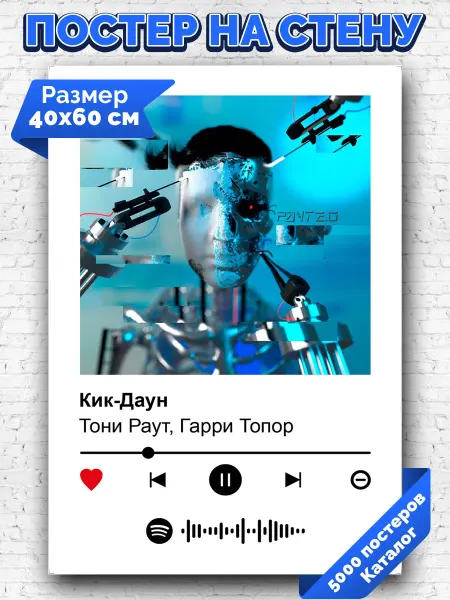 Arthata-spotify постер Спотифай постер Спотифай плакат Тони Раут Гарри Топор - Кик-Даун 40х60