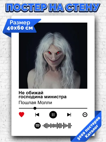 Arthata-spotify постер Спотифай постер Плакат Пошлая Молли - Не обижай господина министра 40х60