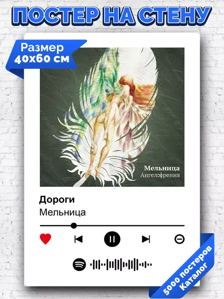 Arthata-spotify постер Спотифай постер Спотифай плакат Мельница - Дороги 40х60