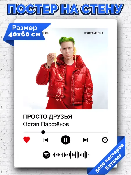Arthata-spotify постер Спотифай постер Спотифай постер Остап Парфенов - Просто друзья 40х60