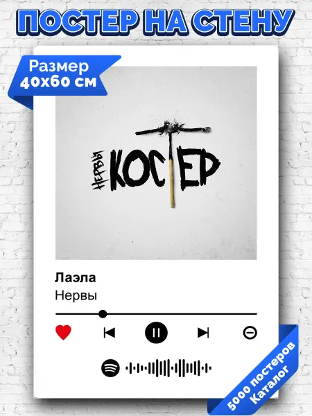 Arthata-spotify постер Спотифай постер Плакат на стену Нервы - Лаэла 40х60