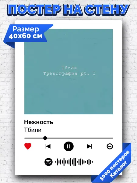 Arthata-spotify постер Спотифай постер Спотифай постер Тбили - Нежность 40х60