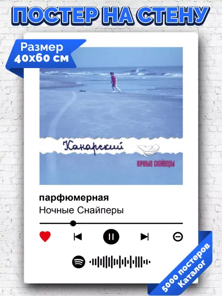 Arthata-spotify постер Спотифай постер Спотифай постер Ночные снайперы - парфюмерная 40х60