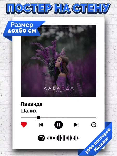 Arthata-spotify постер Спотифай постер Спотифай плакат Шалих - Лаванда 40х60