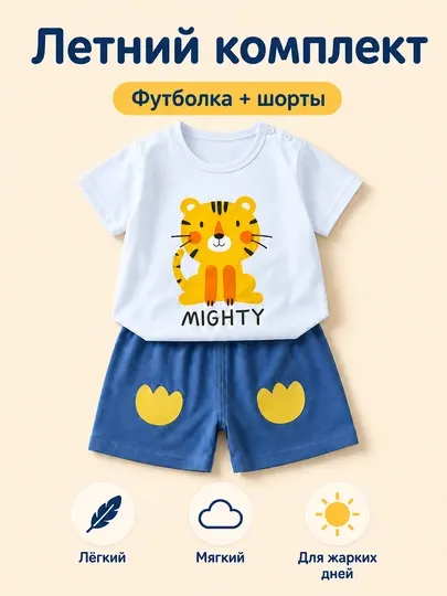 Летний комплект для малышей: футболка и шорты