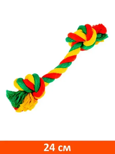 DOGLIKE Игрушка Dental Knot Грейфер с 2 узлами канатный собак 24 см