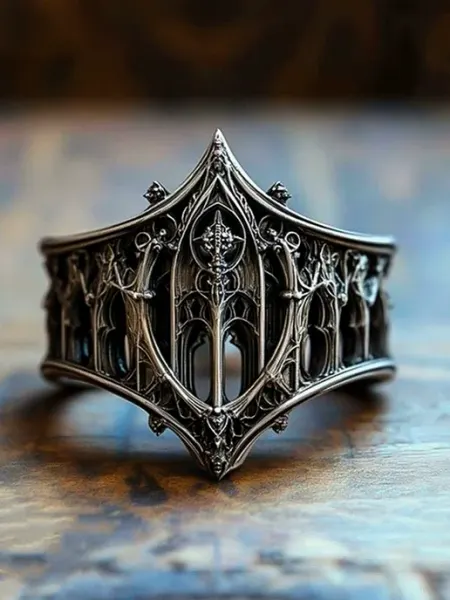 DESIGNER JEWERLY Кольцо бижутерное Готический замок, размер 17