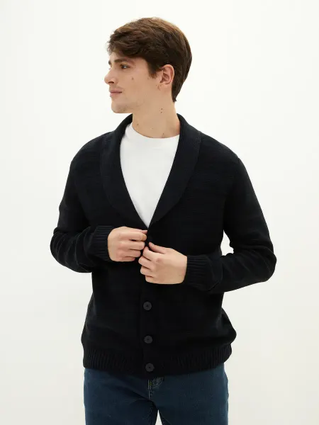 LC Waikiki Мужской кардиган с шалевым воротником, slim fit