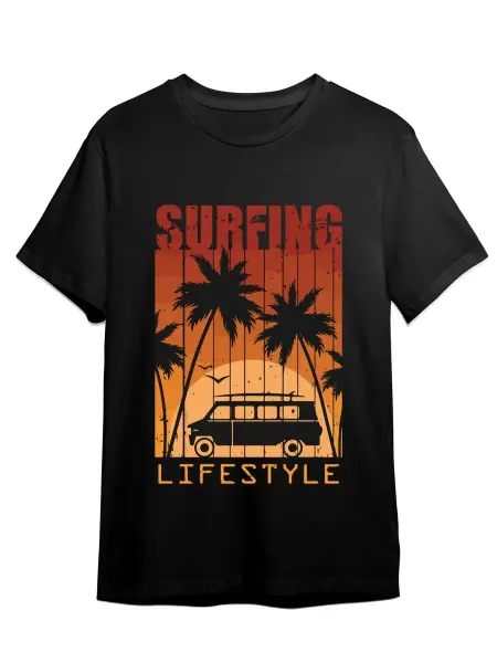 Каждому своё Style Футболка Surfing Lifestyle Пальмы Фургон Летний Ретро Мерч