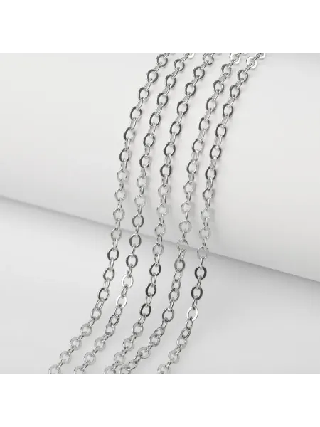 Цепочка для рукоделия цв. платина, 3.2x2.5x0.4 мм (2 м)